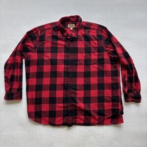 The Foundry Men 2XL Shirt Super Soft Red Plaid Long Sleeve‎ 100% Cotton